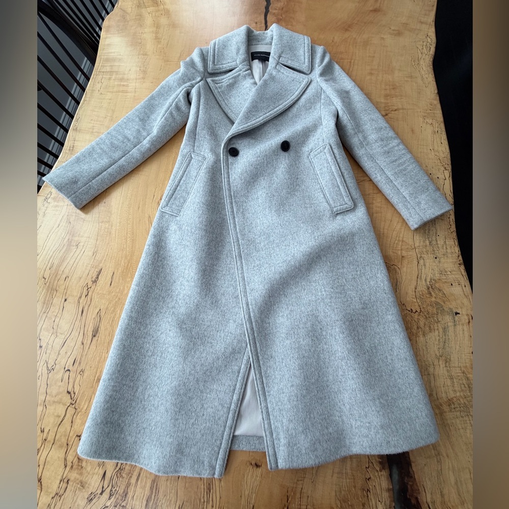 Club Monaco Daylina Long Wool Coat Heather Gray Size Small - Picture 3 of 16